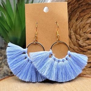2/$10 light blue tassle earrings
